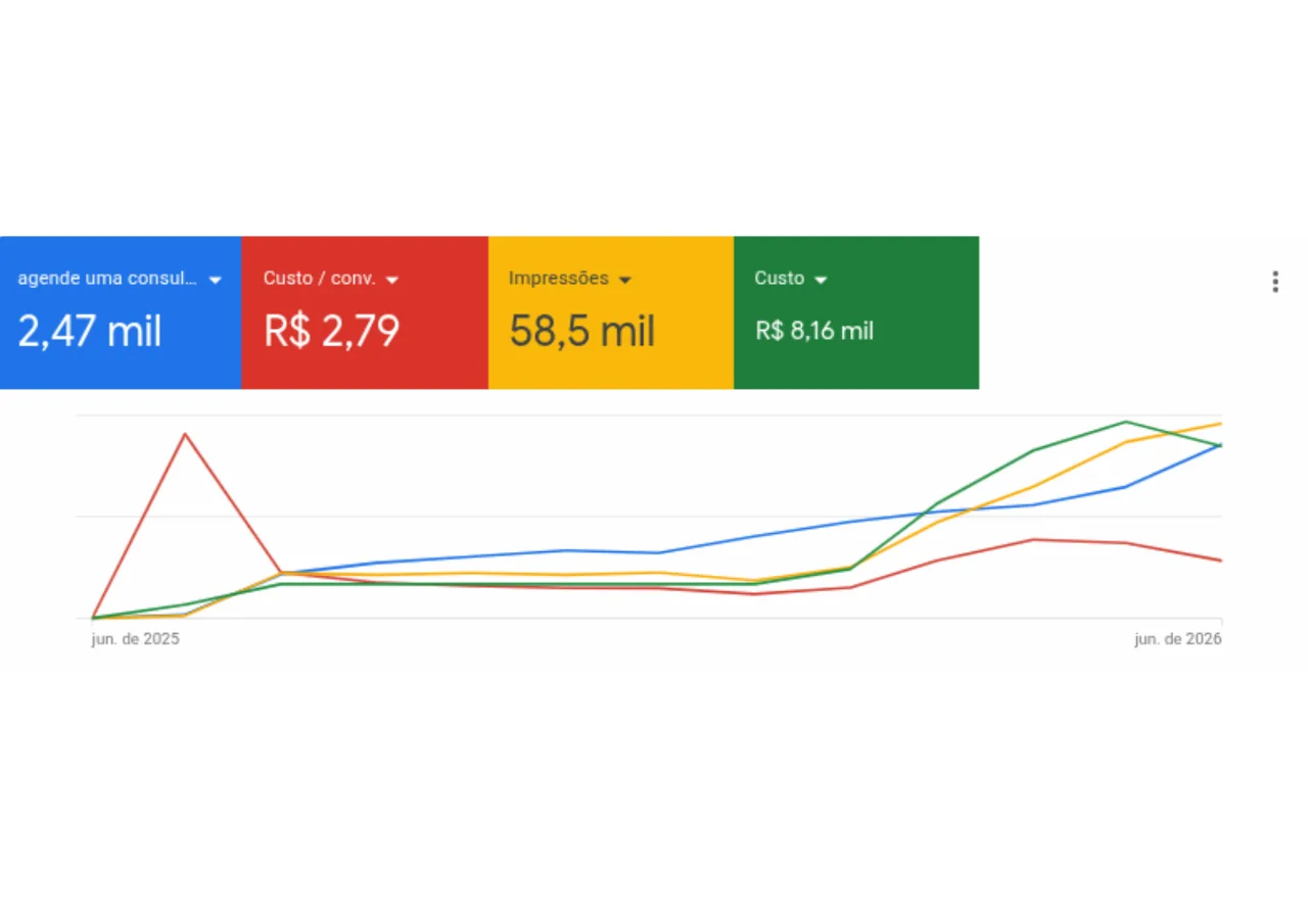 Painel do Google Ads: agendamentos de consulta